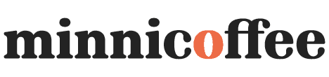 Logo Minnicoffee long en noir et orange
